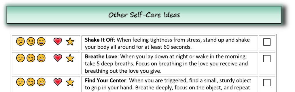 self care tools for parents self-care ideas
