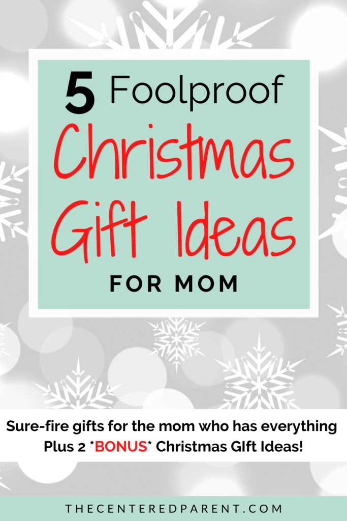 christmas gifts for mom pin with snowflakes