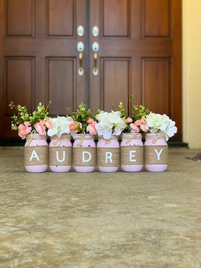mason jar name display