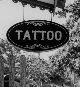 tattoo parlor stock photo