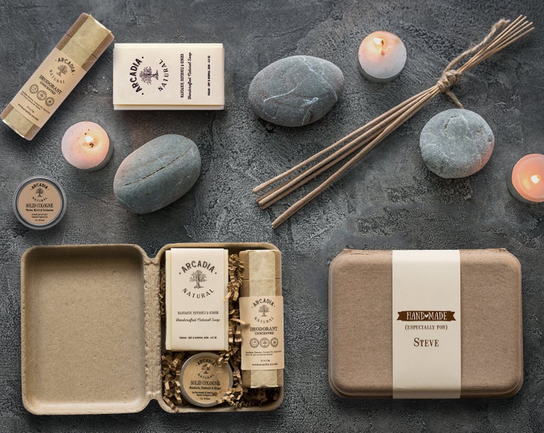 picture of arcadia natural self-care kit handmade gifts for men