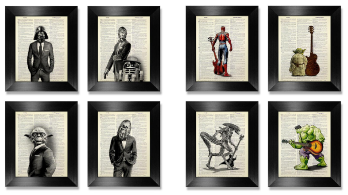 geeky wall art handmade gifts for men