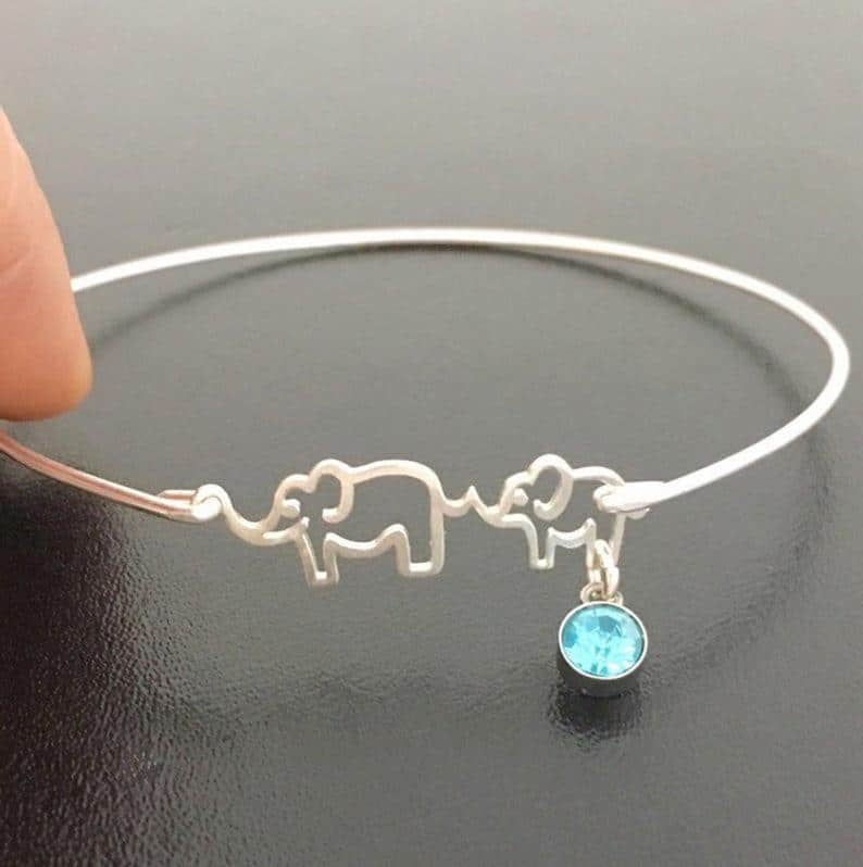 mama and baby elephant bracelet gifts for new moms