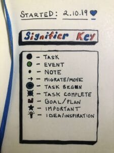 bullet journal signifier key picture