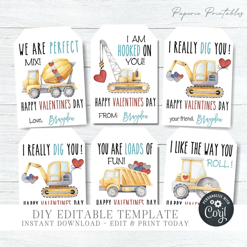 construction themed classroom valentines image from etsy