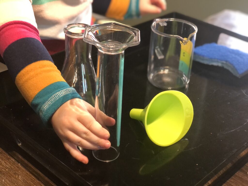 sensory activities for toddlers pouring station from LOVEVERY play kit