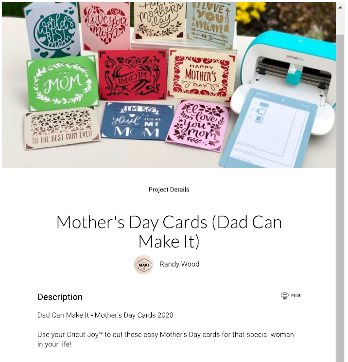 cricut design space mother's day card idea