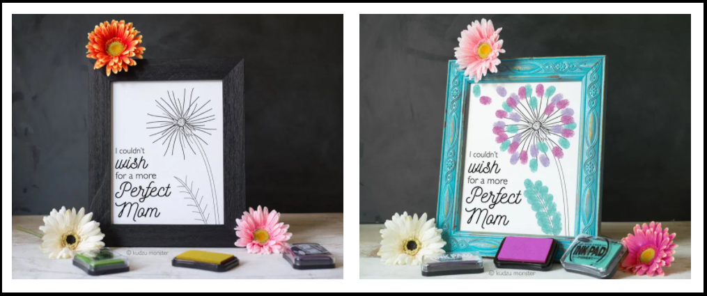 fingerprint art activity online mother's day gift