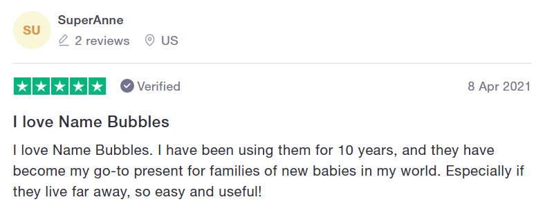name bubbles review