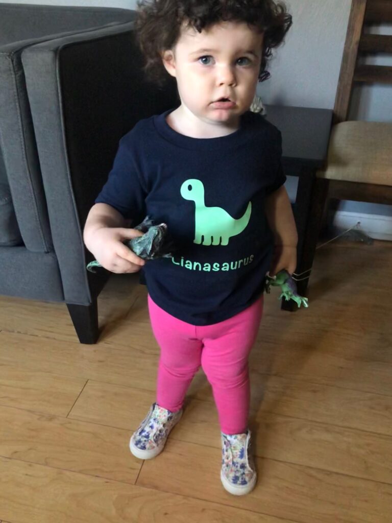 dinosaur t-shirt DIY iron-on vinyl cricut