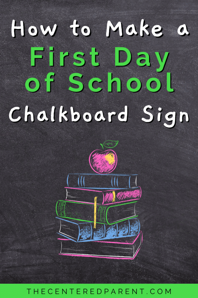 first day of school chalkboard sign Pinterest Pin