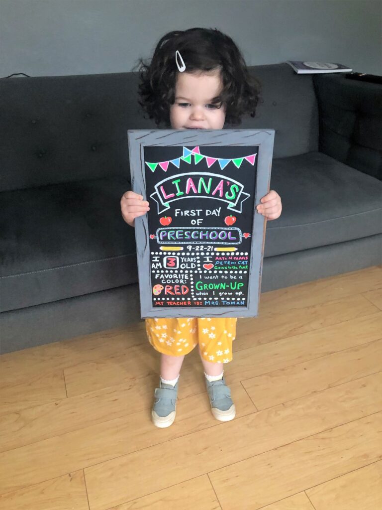first day of school chalkboard sign photo