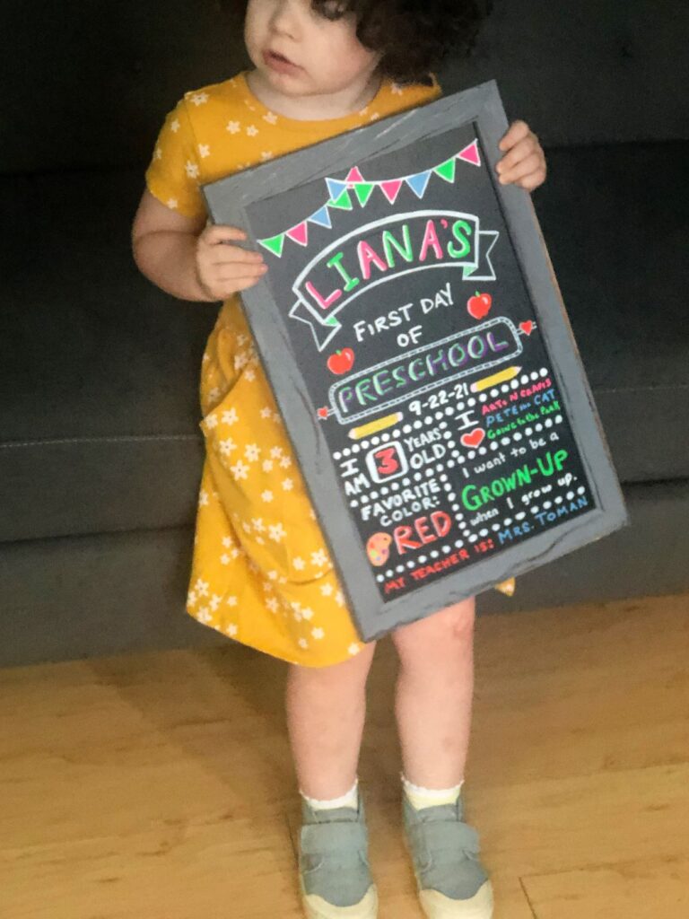 first day of school chalkboard sign photo