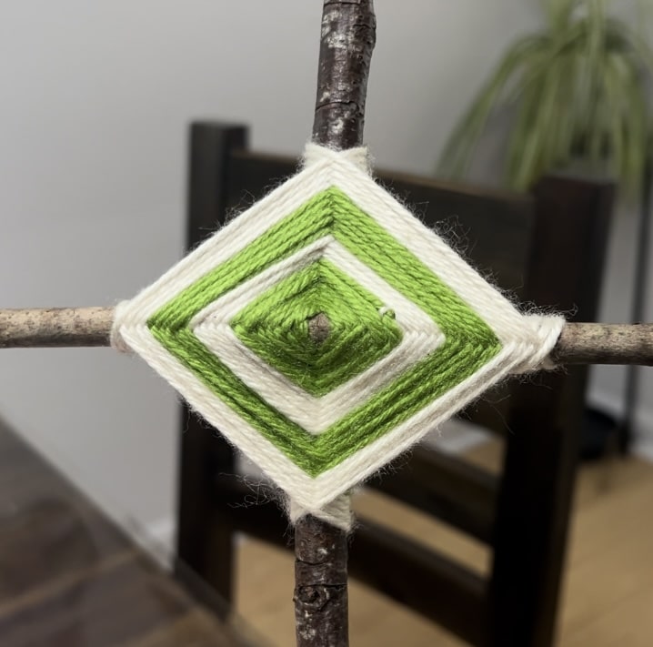 god's eye crafts with sticks and yarn nature craft for kids