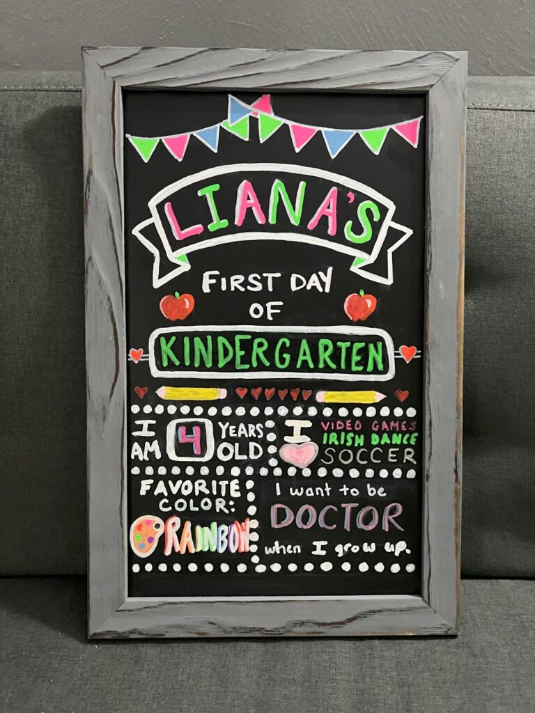 first day of school chalkboard sign 2023